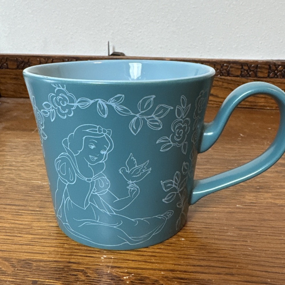 Disney Store Silhouette Snow White Mug Approx 18oz (dark turquoise cup)